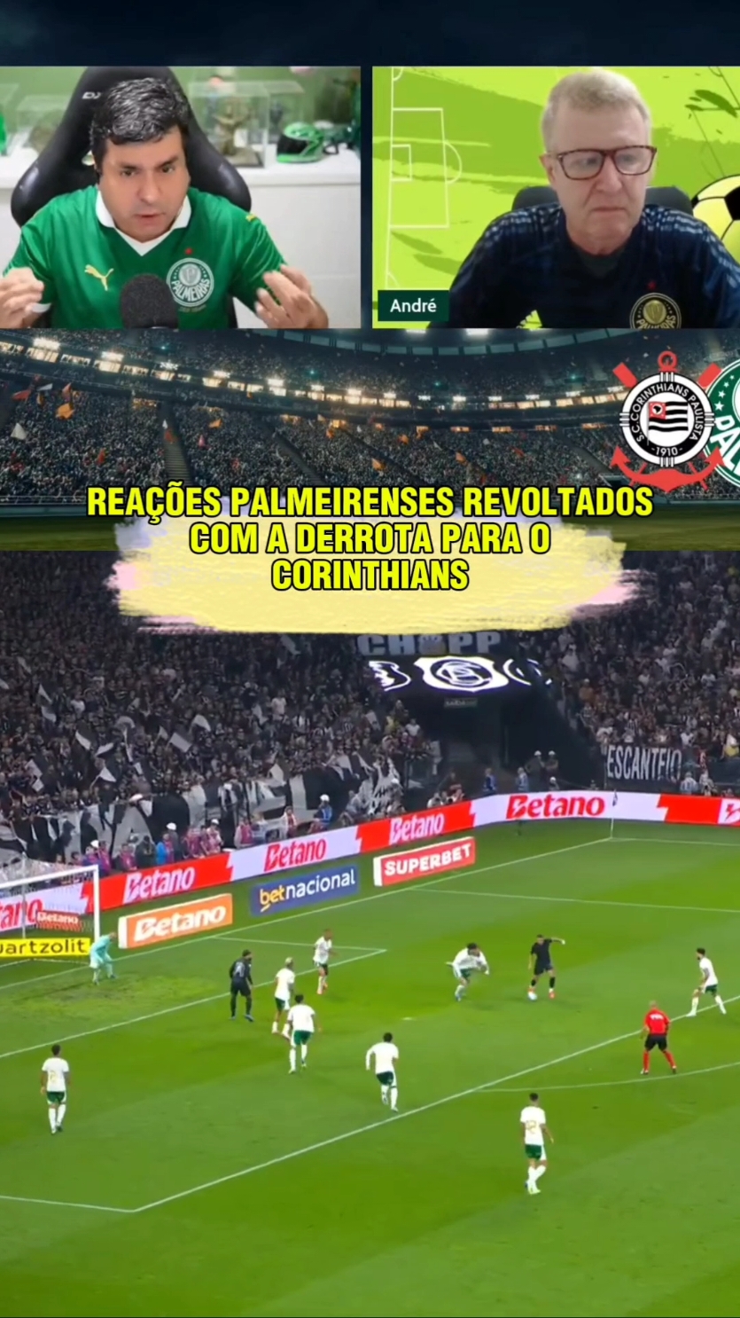 REAÇÕES PALMEIRENSES REVOLTADOS COM A DERROTA PARA O CORINTHIANS #DERBY #corinthiansxpalmeiras #futebol #brasileirao #react #saopaulo #corinthians #palmeiras 