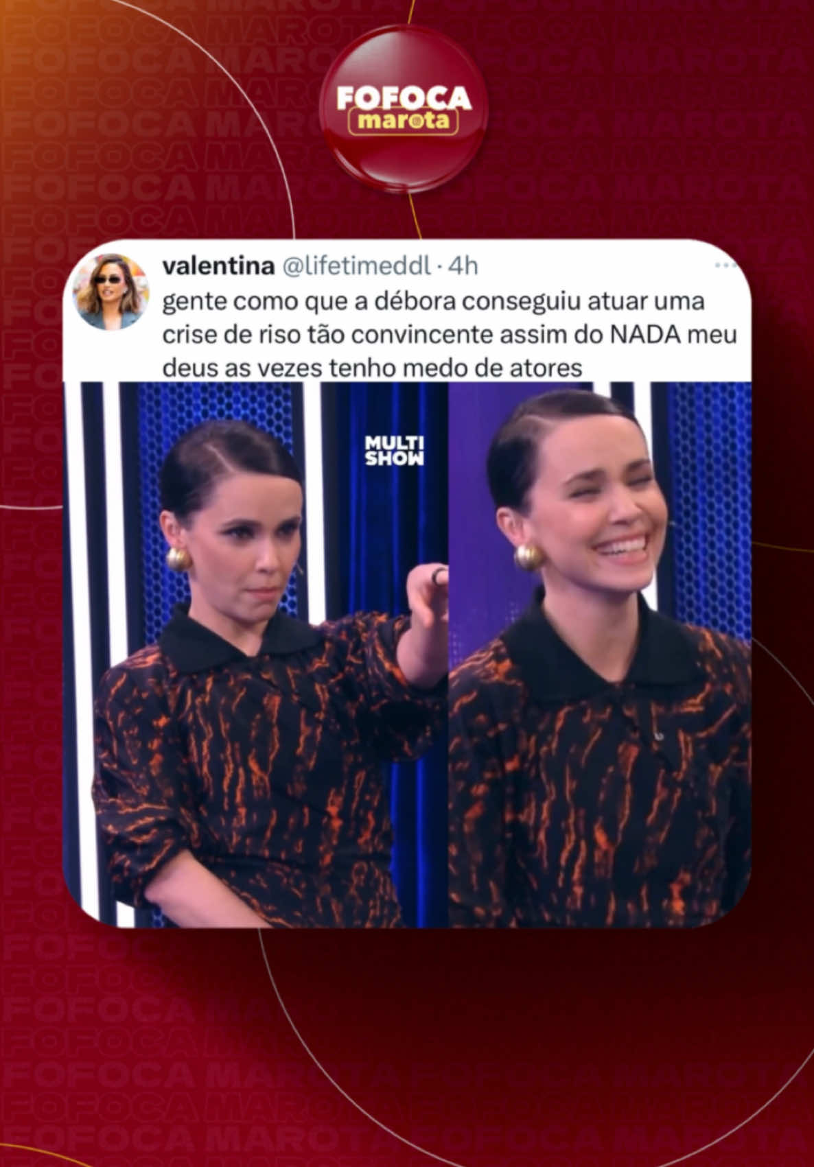 Não é só uma atriz, é a Débora Falabella 👏🏻 #fofocamarota #fy #deborafalabella #tatawerneck Reprodução: Multshow  