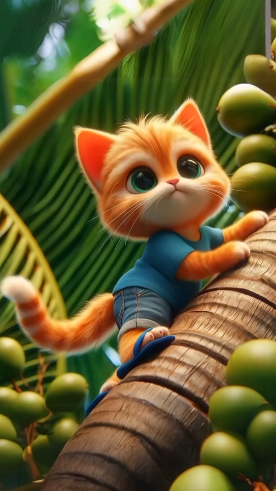 segernyo kelapa muda #kucing #cute #lucu #trending #kitten 