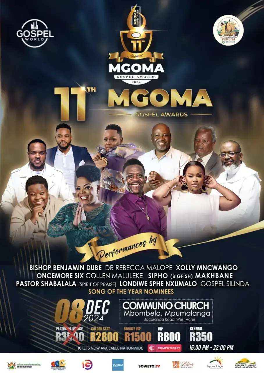 Asikakhohlwa mos? 8 December Communio Church   4pm We have a date with you,look good👌🏾. 🎟️🎟️🎟️ 👇🏾  https://computicket-boxoffice.com/e/mgoma-gospel-awards-5JpOOz #mgoma11 #Computicket #DumisaTV Computicket DCSR Mpumalanga Tourism and Parks Agency National Lottery Authority Ndalo Group Of Hotels