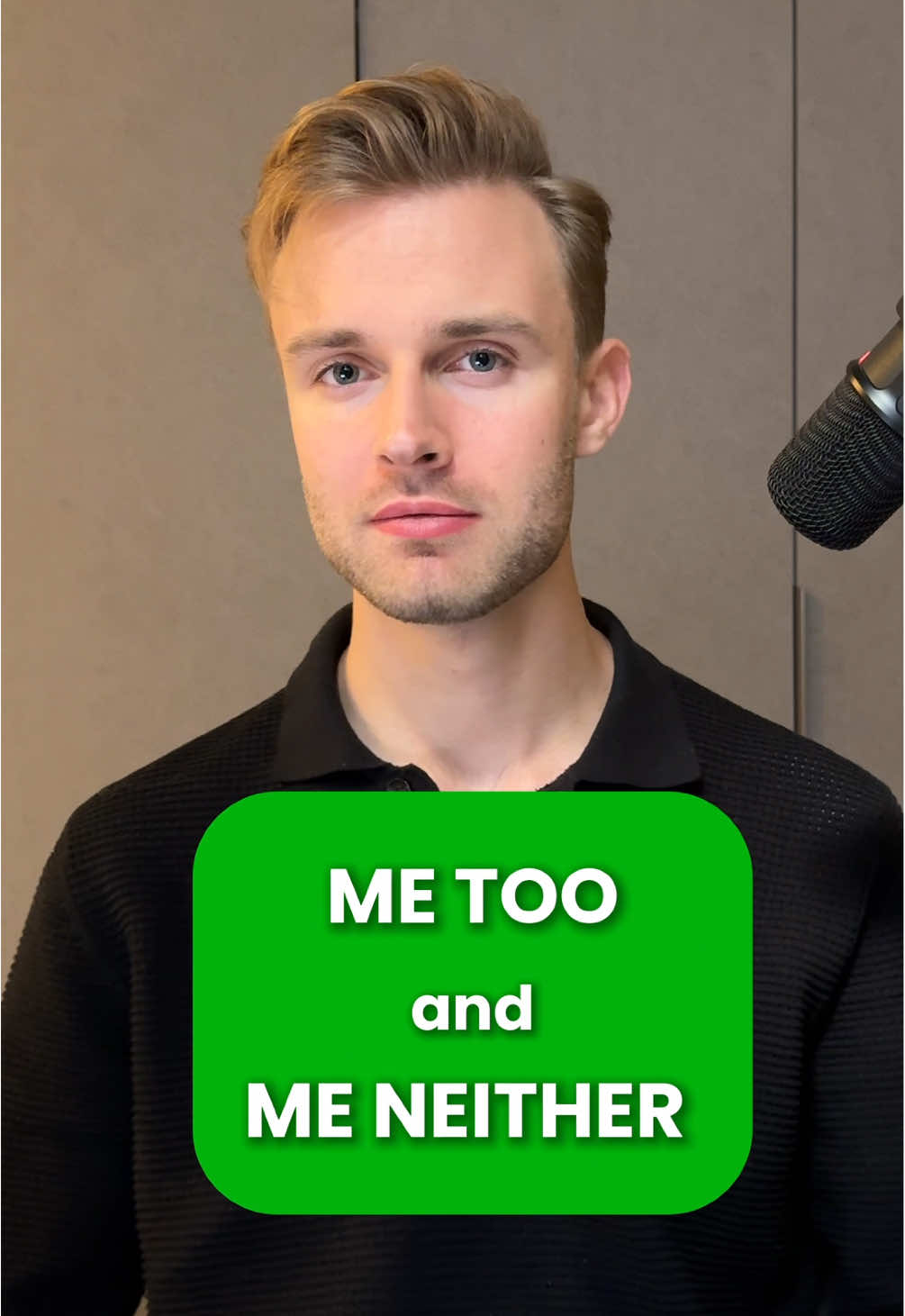 ME TOO vs. ME NEITHER  “Me too” is used for positive agreements. “Me neither” is used for negative agreements.  For example:  I like dogs - “me too”  I don’t like dogs - “me neither”  #fluentenglish‬⁩ ⁦‪#learnenglishonline‬⁩ ⁦‪#inglés‬⁩ ⁦‪#учитьанглийский‬⁩ ⁦‪#学英语‬⁩ ⁦‪#अंग्रेजीसीखिये‬⁩ ⁦‪#ingilizceöğren‬⁩ ⁦‪#aprenderinglês‬⁩ ⁦‪#영어를배우다‬⁩ ⁦‪#英語を習う‬⁩ ⁦‪#nativeenglishteacher‬⁩ ⁦‪#dailyenglish‬⁩ ⁦‪#anglaisfacile‬⁩ ⁦‪#studyenglishonline‬⁩ ⁧‫#تعلمالإنجليزية‬⁩