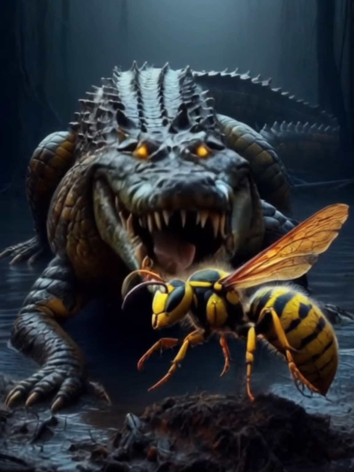 Animals AI Fusion #ai #aicreation #aicontent #fyp #foryou #shorts #reels #trending #invideo #crocodile  #bee