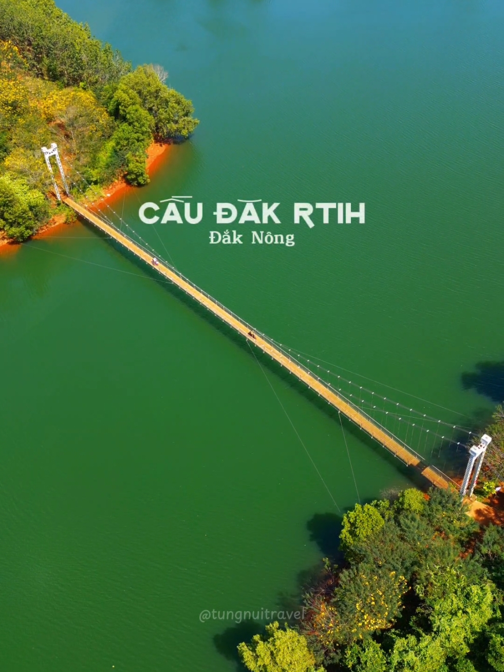 Đắk Nông có những chiếc cầu treo đẹp yên bình đến lạ #traveltiktok #travel #travelvietnam #dulichvietnam #daknong 