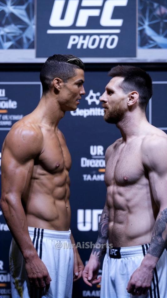 When Messi and Ronaldo meets in UFC Ring #messi #ronaldo #UFC #ai 