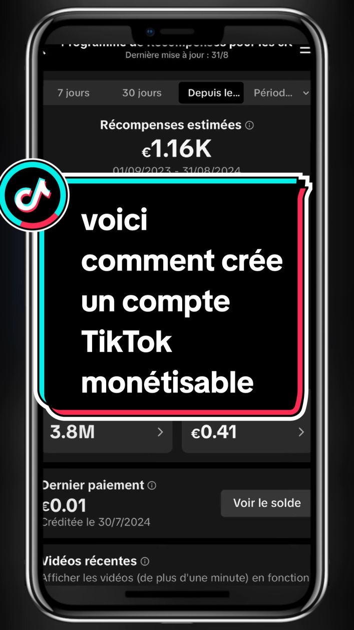 voici comment crée un compte TikTok monétisable  #program #astuce #monetisation #money #samsung #tiktok_india #beta 