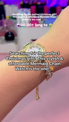Searching for the perfect Christmas gift? This stylish & affordable Mermaid Chain Watch is the one!⌚️🧜‍♀️✨ #watch #watchforwomen #classic #elegant #goldwatch #trendingwatch #braceletwatch #mermaidwatchforwomen 