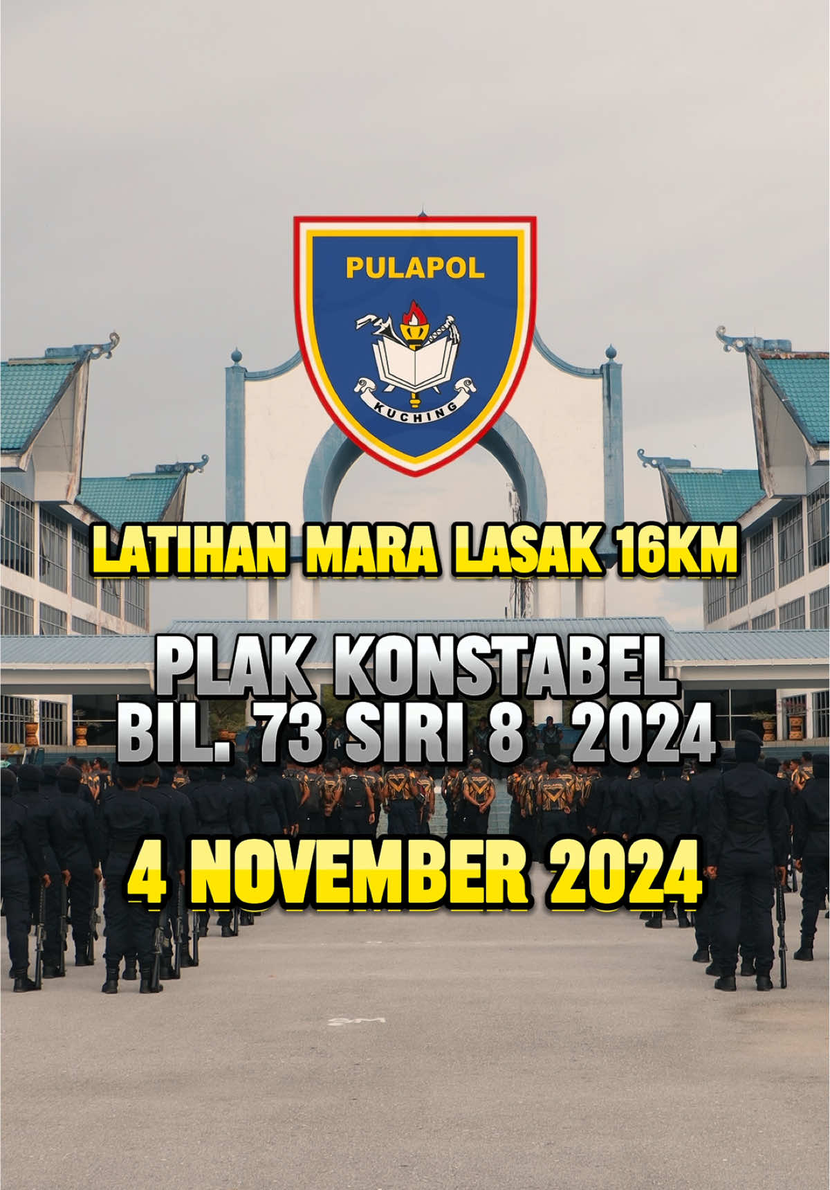 LATIHAN JALAN LASAK 16KM PLAK KONSTABEL BIL. 73 SIRI 8/2024. 04 Nov 2024 Isnin Mula : SK Taba Sait,Siburan. Tamat : PULAPOL Kuching Kehadiran : Ydh Komandan, Pegawai Kanan,PRP,Pegawai Awam serta pelatih PLAK Konst bil 73 siri 8/2024. #pulapolkuching #kuching 