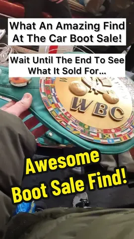 A WBC belt found at the car boot sale…wait until you see what it sold for 👀 To watch the full boot sale video check out my channel in the bio or use this link - https://youtu.be/ViaDYUMH8d8?si=FJ-oZs46Xnpv4VTe ⬇️⬇️⬇️⁣⁣⁣ ⁣⁣ I am a full time reseller, youtuber and entrepreneur. I enjoy car boot sales, thrifting, charity shops, picking, collecting and ebay. Sharing my journey, finds, sales and adventures along the way.⁣⁣⁣⁣ ⁣⁣ 🎬 Check out my YouTube channel for more content like this! All links in bio. #carboot #carbootsale #carbootfinds #carbootfind #carboothaul #carbootsales #thriftwithme #thrifthaul #thriftshopping #shopsecondhand #bargainshopper #carbootchris #carbootsalefinds #carbootsalefind #bargainhunter #bootsale #bootsales #bootsalefind #carbooting #fleamarket #yardsale #garagesale #bargain #bargainhunt #WBC #boxing 