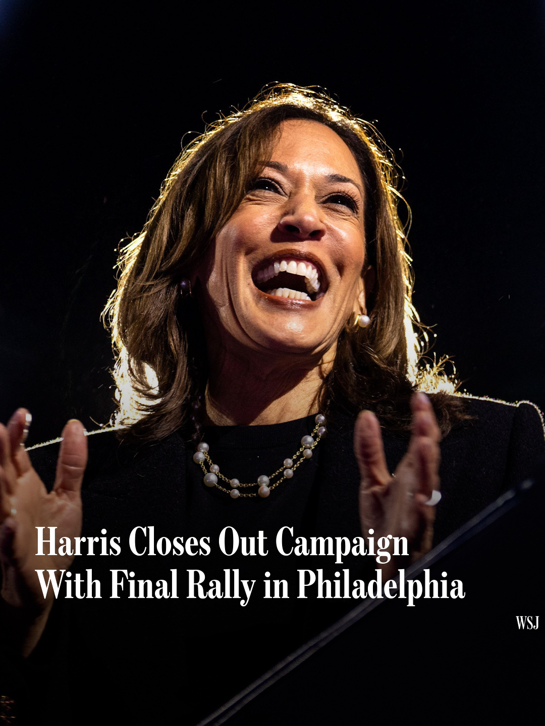 At her final rally before Election Day, Vice President Kamala Harris told a crowd of 30,000 people in Philadelphia that the race could be one of the closest in history. 📷: Kent Nishimura/Getty Images #election2024 #kamalaharris #politics #wsj