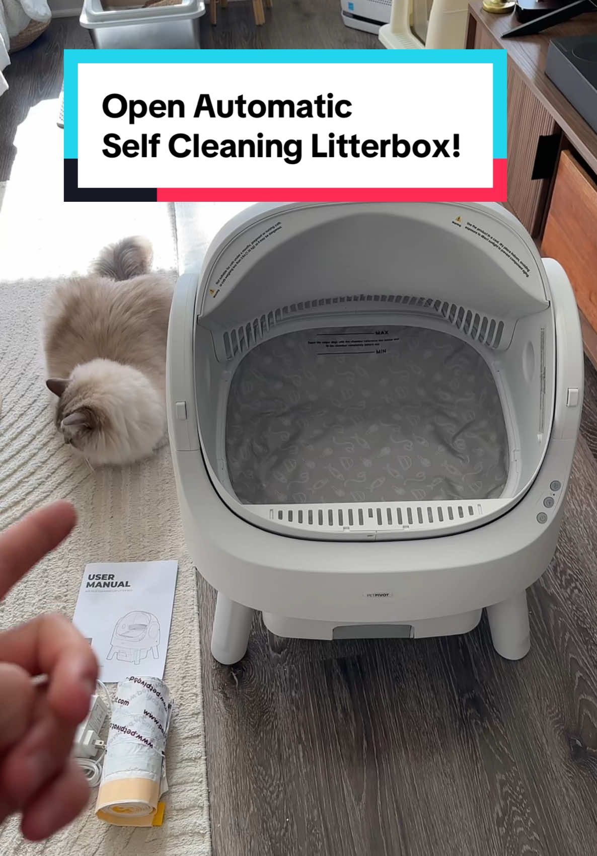 Open design automatic self cleaning litter box! #automaticlitterbox #selfcleaninglitterbox #robotlitterbox 