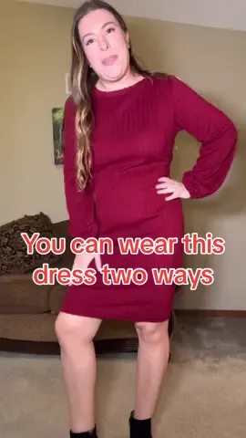 This fun holiday dress gives you two ways to wear the sash, in the front or in the back. It’s a beautiful color for the holiday season. I’ve linked it below.  #holidaydress #sweaterdress #giftsforher #holidayoutfits #tiktokshopholidayhaul #tiktokshopblackfriday #tiktokshopcybermonday #holidaycountdown 