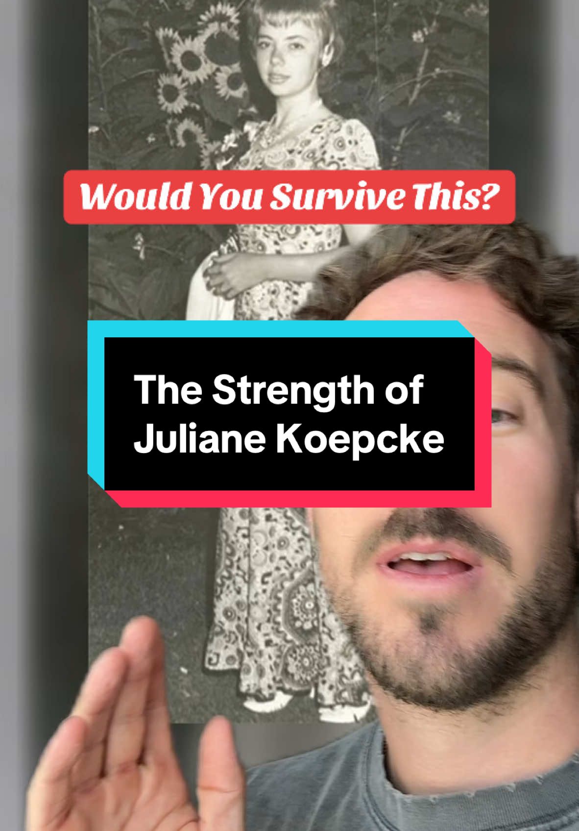 What is strength? Imagine surviving a 10,000-foot fall from a plane crash, only to be stranded in the Amazon jungle for 11 days at just 17 years old. 🐍🌴 #survivalskills #truestory #julianekoepcke #amazonjungle 