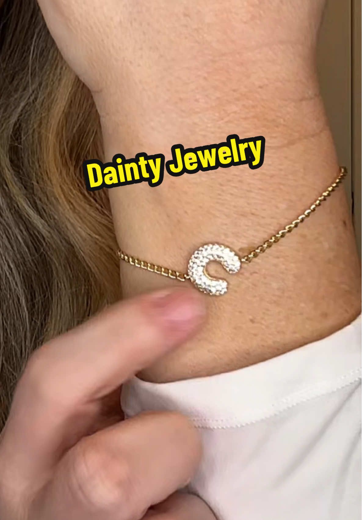 If you love a nice dainty piece of jewelry, you can get those in the TikTok shop now. This initial bracelet is super cute and affordable.  #Jewelry #Bracelet #InitialBracelet #InitialNecklace #daintyjewelry #tiktokshopholidayhaul #tiktokshopblackfriday #tiktokshopcybermonday 