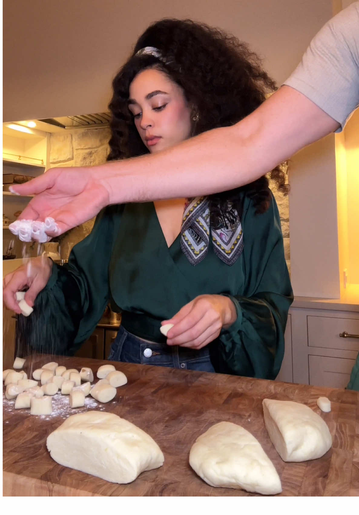 Making pesto gnocchi with potatoes from our garden 🍝🥔 #farmtotable #gnocchi #athomecooking #gardentotablecooking 