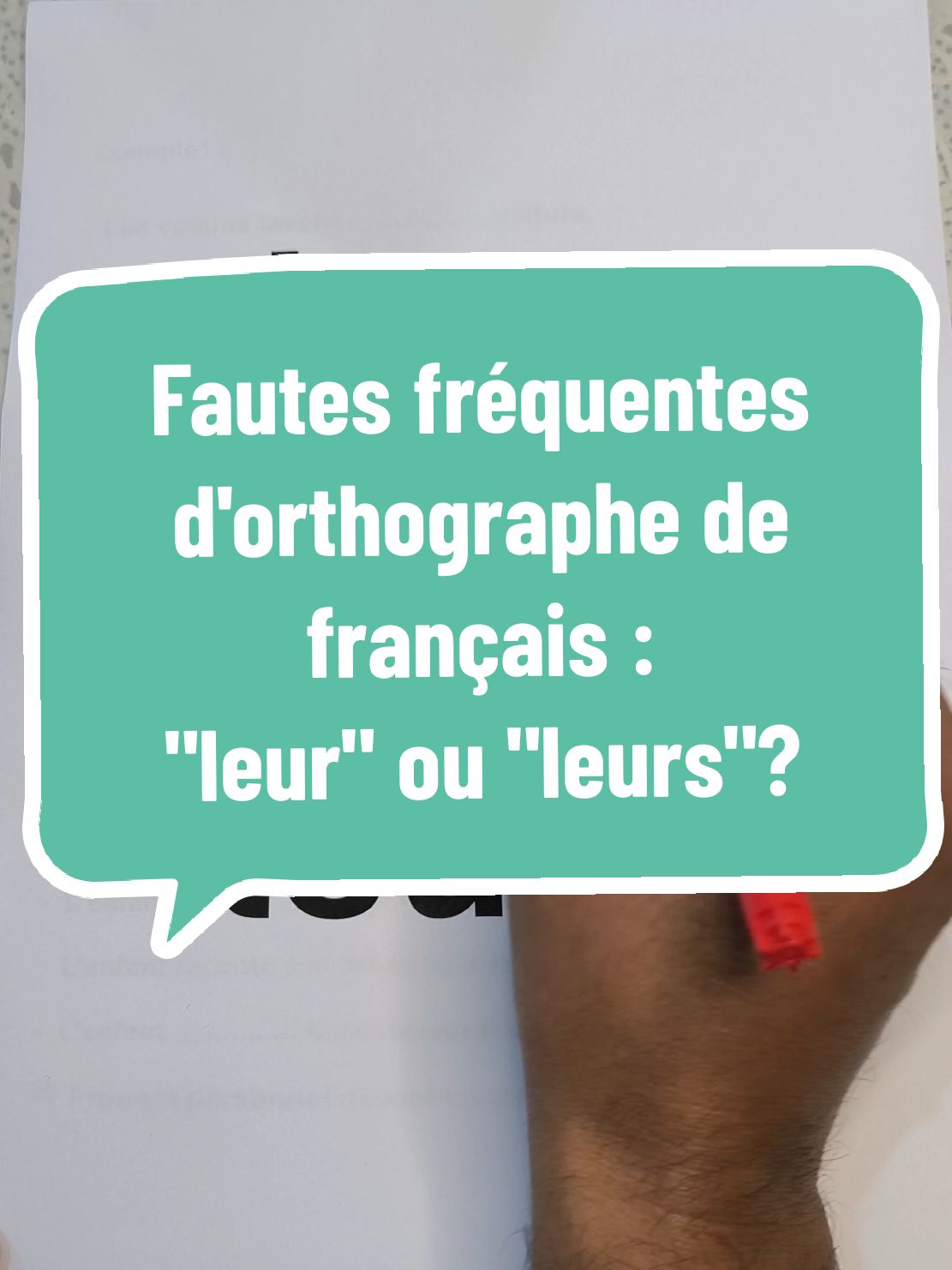 Fautes fréquentes d'orthographe de français : 