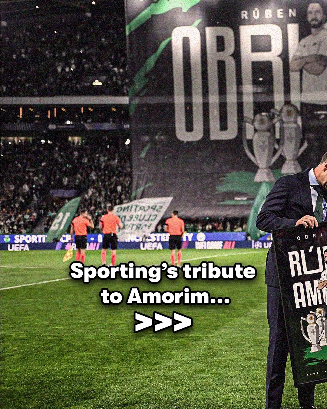 The club pay tribute to Ruben Amorim, their most success manager of the modern era 👏 #sporting #manutd #manchesterunited #amorim #mancity 