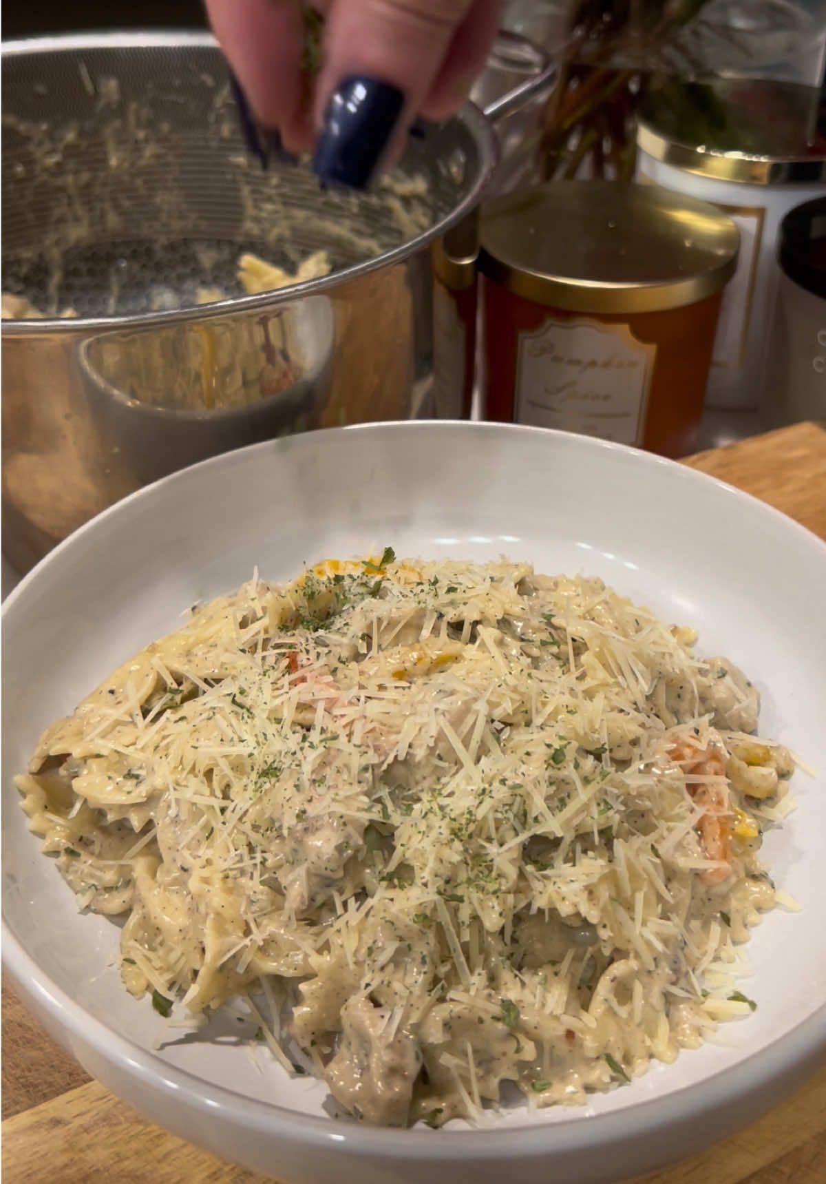 Is cooking enough? 🤪 #iloveyourdaughter #rastapasta #pasta #DinnerIdeas #fyp 