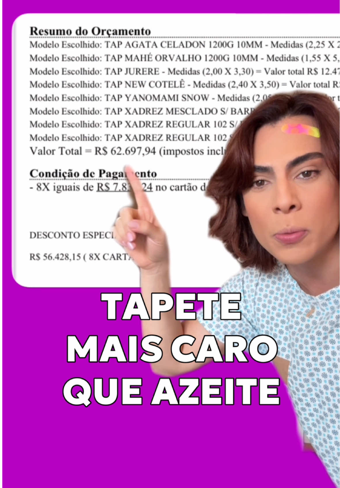 Quando foi que tapete ficou tão caro?