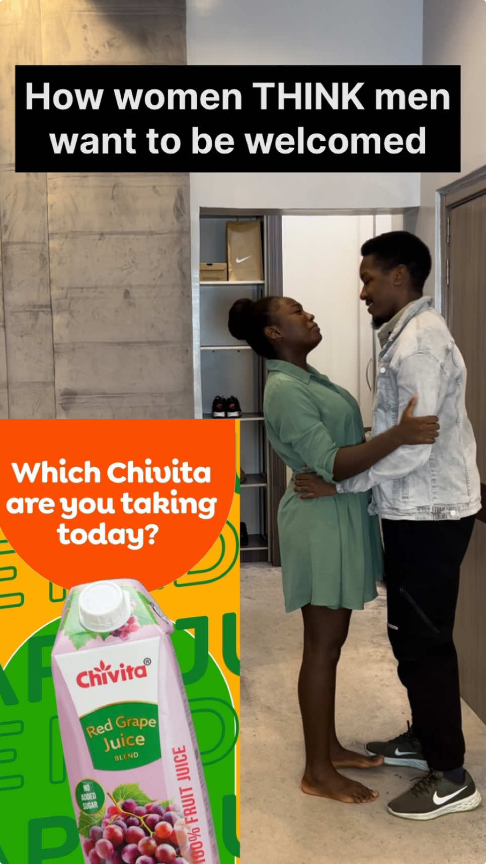 If we made an ad for Chivita Juices it would look like this😂 #chivita#chivitajuices#funnycouple #funnyvideo #videostomakeyoulaugh #nigeriantiktok #nigeriantiktokcouple #Relationship #dating #laughter #funnytiktokcouple #relationshipgoals 