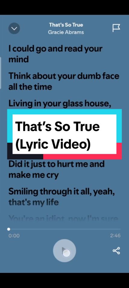 That’s So True full song (Lyric Video) - Gracie Abrams🩵 #gracieabrams #thatssotrue #lyrics #fullsong #lyricsvideo #thesecretofus #thesecretofusdeluxe #spotifylyrics #foryoupage #fypシ゚viral #fyp2024💞 #fyp 