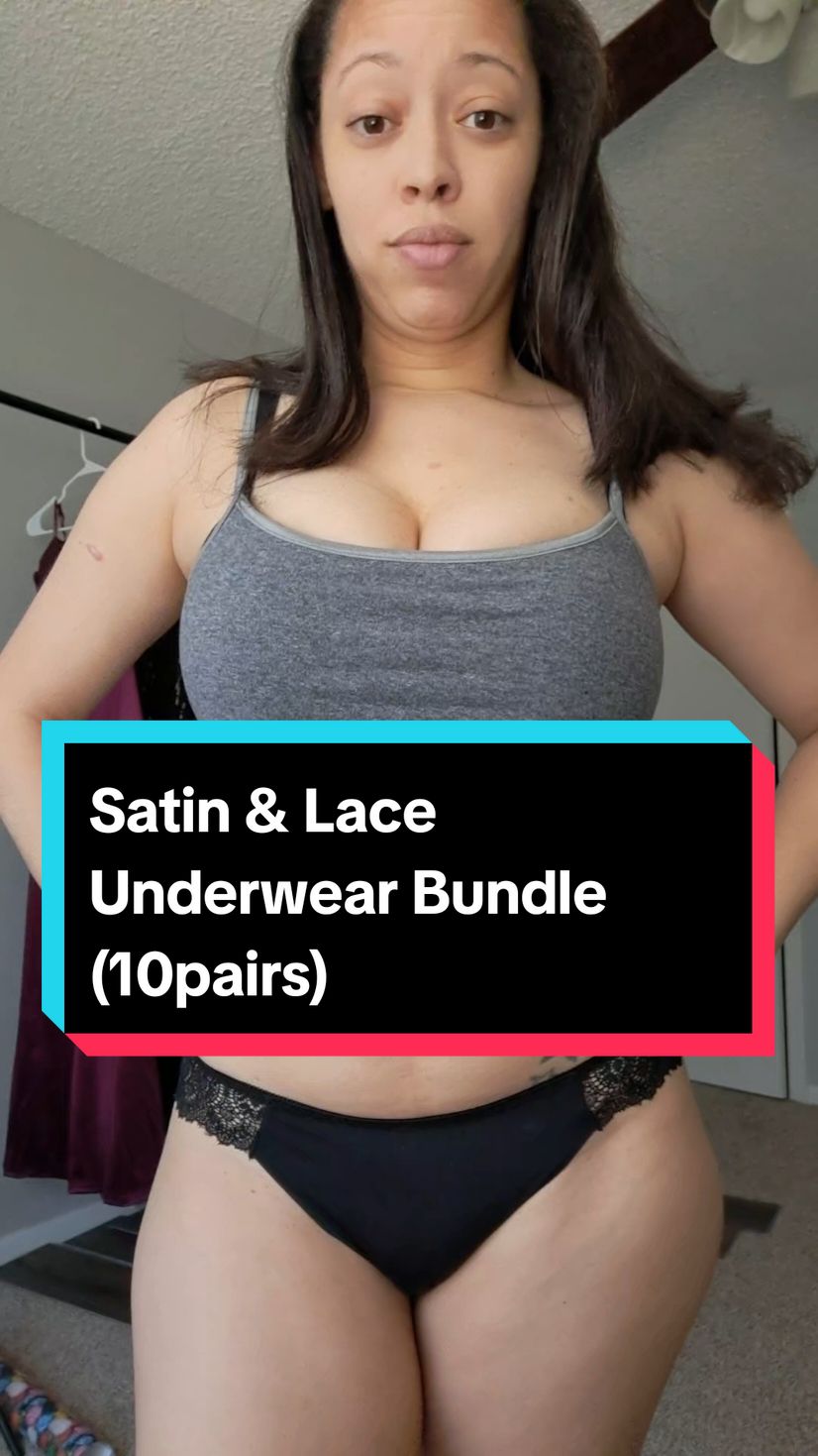 Satin and Lace Underwear Bundle- 10pairs #Underwear #lacepanties #tiktokshopblackfriday #tiktokmademebuyit 