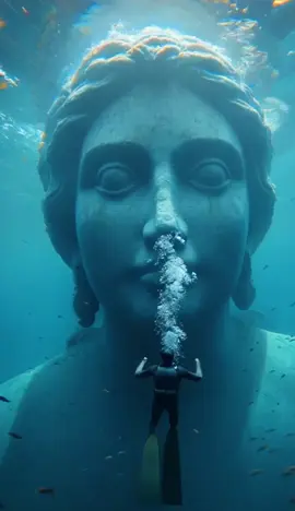 Giant underwater statute #thalassophobia #ocean