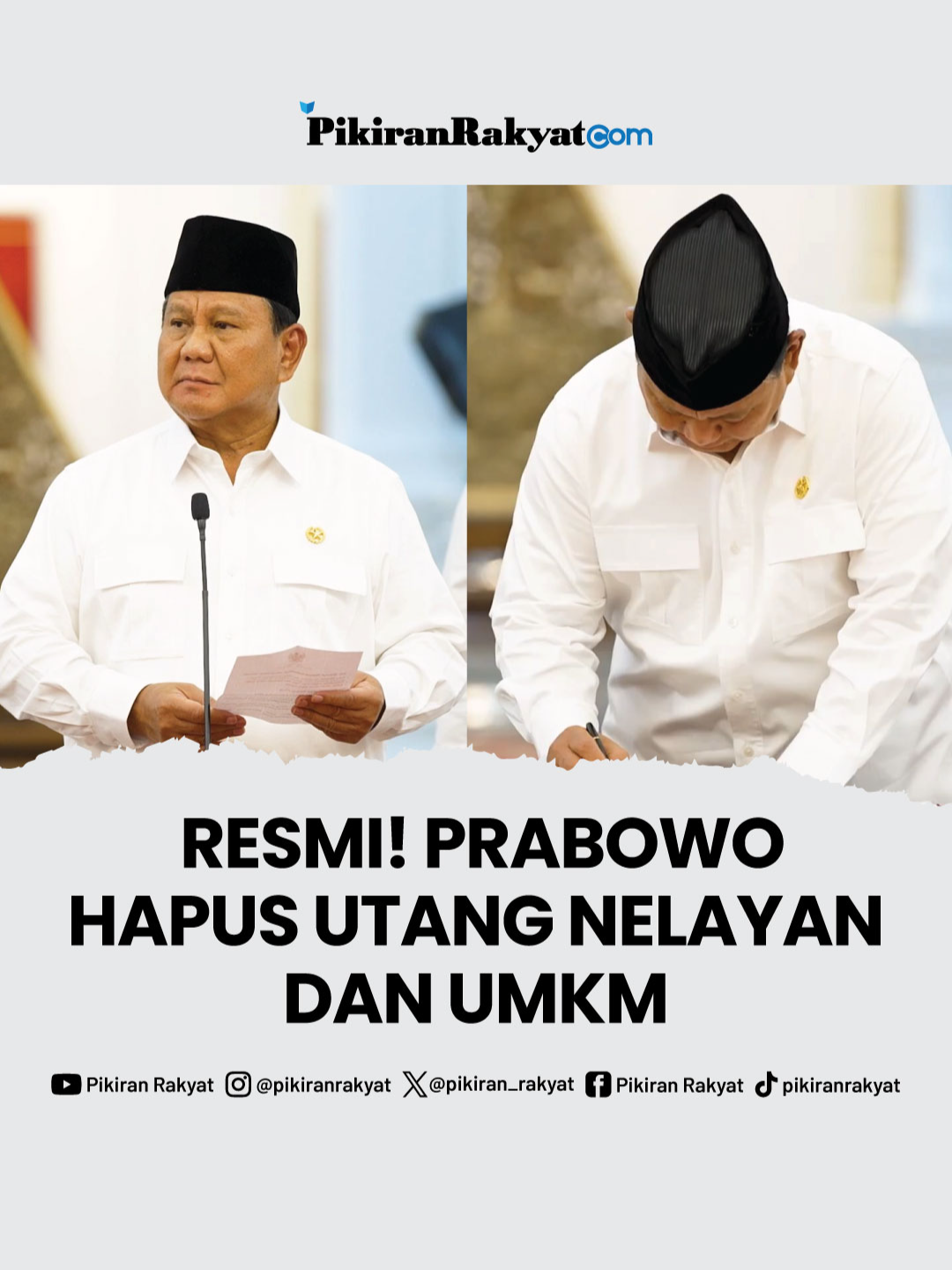 Presiden Prabowo Subianto menepati janjinya soal menghapus aturan utang nelayan dan UMKM. Hari ini, Selasa 5 November 2024, Prabowo telah menekan aturan soal menghapus piutang macem yang membebani para petani, nelayan hingga pelaku UMKM. . Aturan baru soal penghapusan piutang ini tertera dalam PP Nomor 47 Tahun 2024 tentang piutang macet UMKM. Adapun UMKM yang disebutkan adalah UMKM di bidang pertanian perkebunan, peternakan, perikanan, kelautan dan UMKM lainnya. . Prabowo berharap dengan kemudahan yang diberikan setelah adanya penghapusan piutang macet ini, pemerintah bisa membantu UMKM dan produksen kecil terutama para nelayan yang kesulitan soal finansial. Harapannya, dengan utang dihapuskan, maka para nelayan, petani, dan pelaku UMKM bisa optimal dalam bekerja. . Nopsi Marga/PRMN . Selengkapnya cek link  . #prabowo #umkm #nelayan #prmn