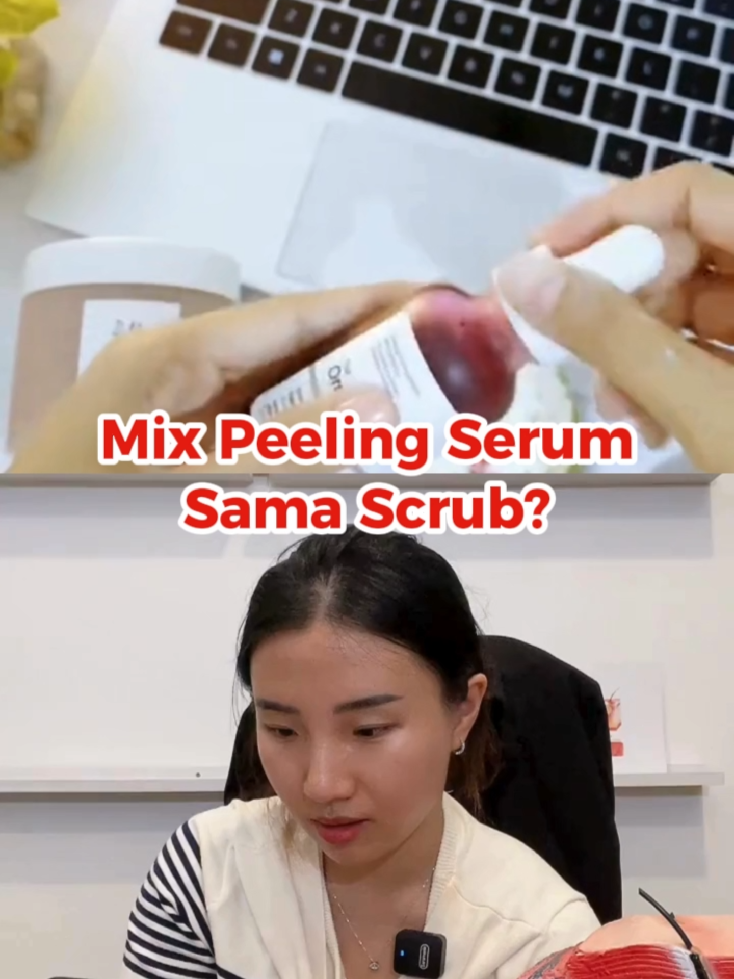 mix peeling serum sama body scrub? emang boleh? #funskincare #peelingserum #scrub