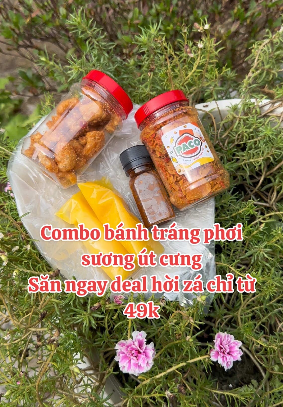 [M2 5 MÓN] COMBO BÁNH TRÁNG PHƠI SƯƠNG ÚT CƯNG M2 ĐẦY ĐỦ TOPPING 1 BÁNH TRÁNG 1 HỦ TỐP MỠ 1 HỦ RUỐC HÀNH PHI 2 TÚI BƠ KÈM 1 SỐT- đồ ăn vặt snacks Food #banhtrangphoisuong #banhtrangutcung #viral_video #xuhuong #fyp #shopmevoi2017 