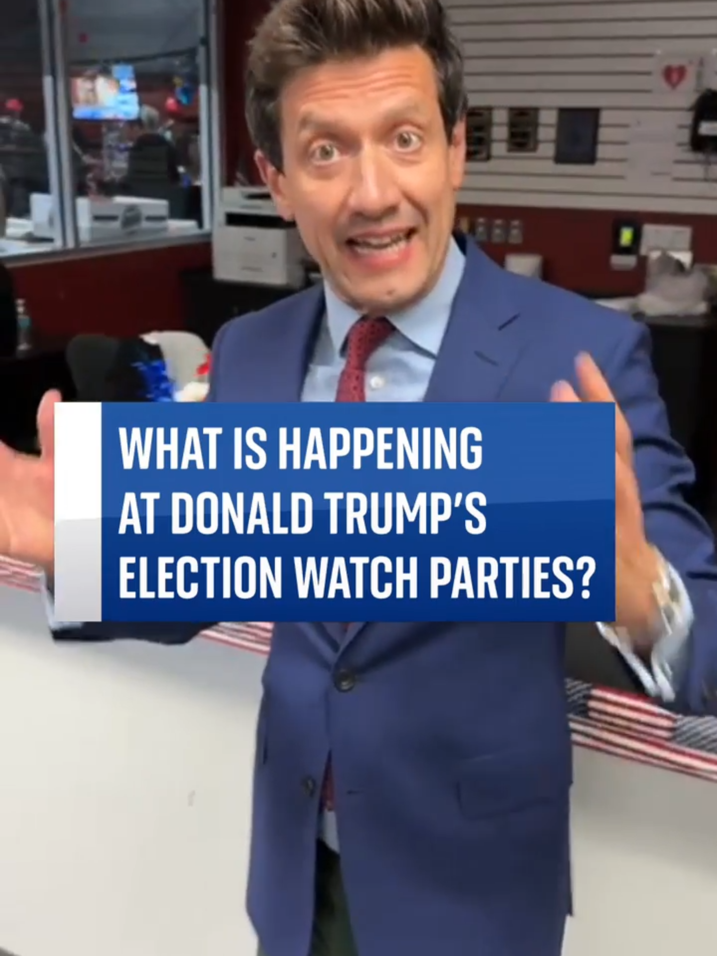 Watch parties are taking place across the United States on election night. Sky's Dominic Waghorn reports from a Trump party in Pennsylvania. #uselection #donaldtrump #kamalaharris