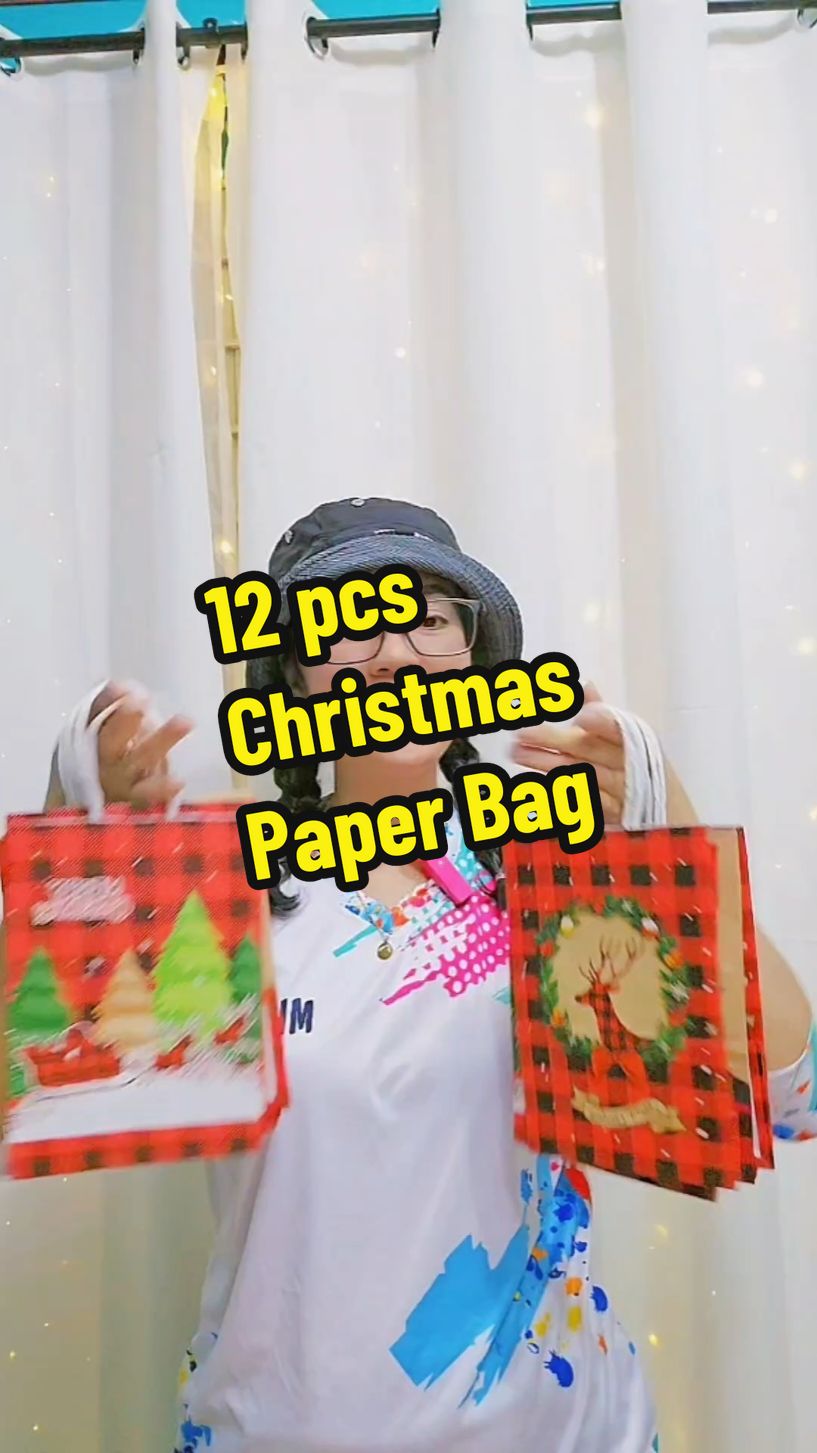 12 pcs Christmas Paper Bag #Christmaspaperbag #paperbag #giftbag 