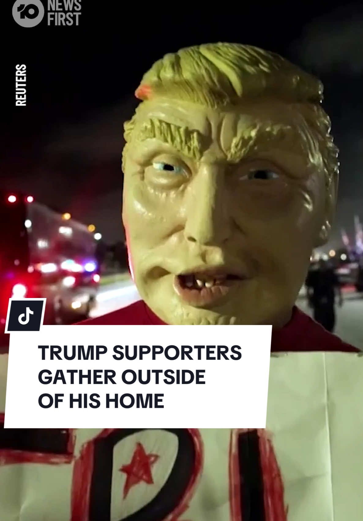 Donald Trump supporters have gathered outside near his Mar-a-Lago home in Florida as the Republican candidate continues his strong start to election vote counting. One Trump supporter Mike Simmons went as far to say 