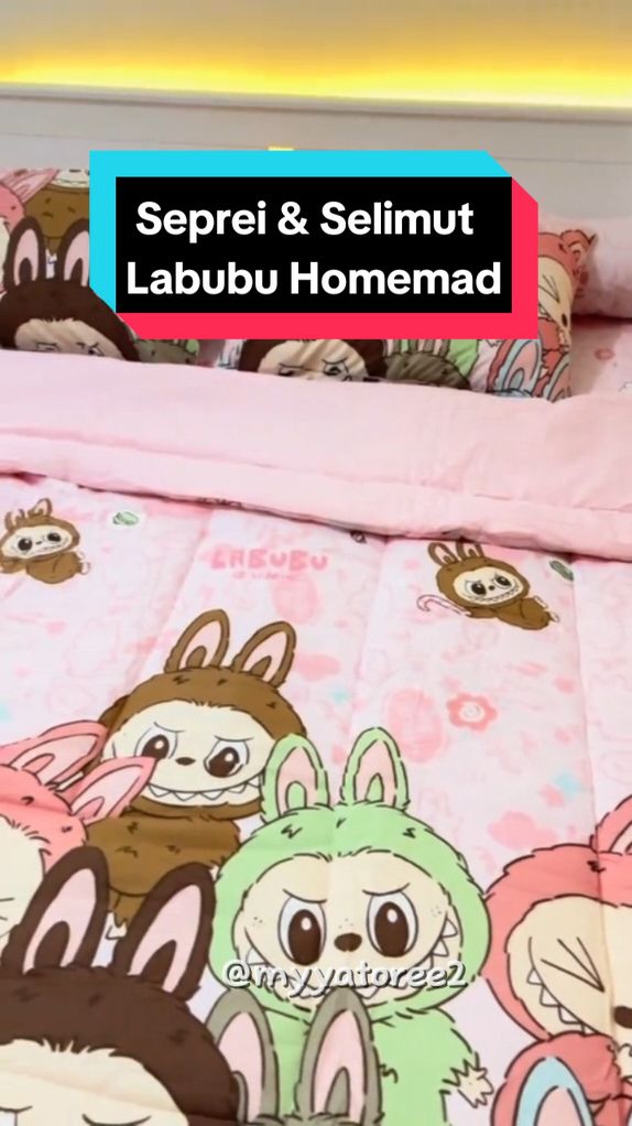 seprei labubu homemad bahan katun #labubu #labubumacarons #labubuthemonsters #seprei #sepraihomemade #seprai #spreiatauseprei #homemad #kasur #selimut #fyp #fypシ 