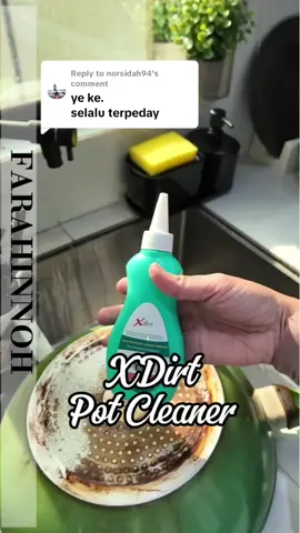 Replying to @norsidah94 sis nah sy demo lagi dekat ye.. sis boleh cuba 1botol dlu.. tp pastikan pakai glove ya..sbb dia mghakis tgn jgk.. rasa pedih skit2..  #xdirt #potcleaner #sabunperiuk #cleaning #satisfying 