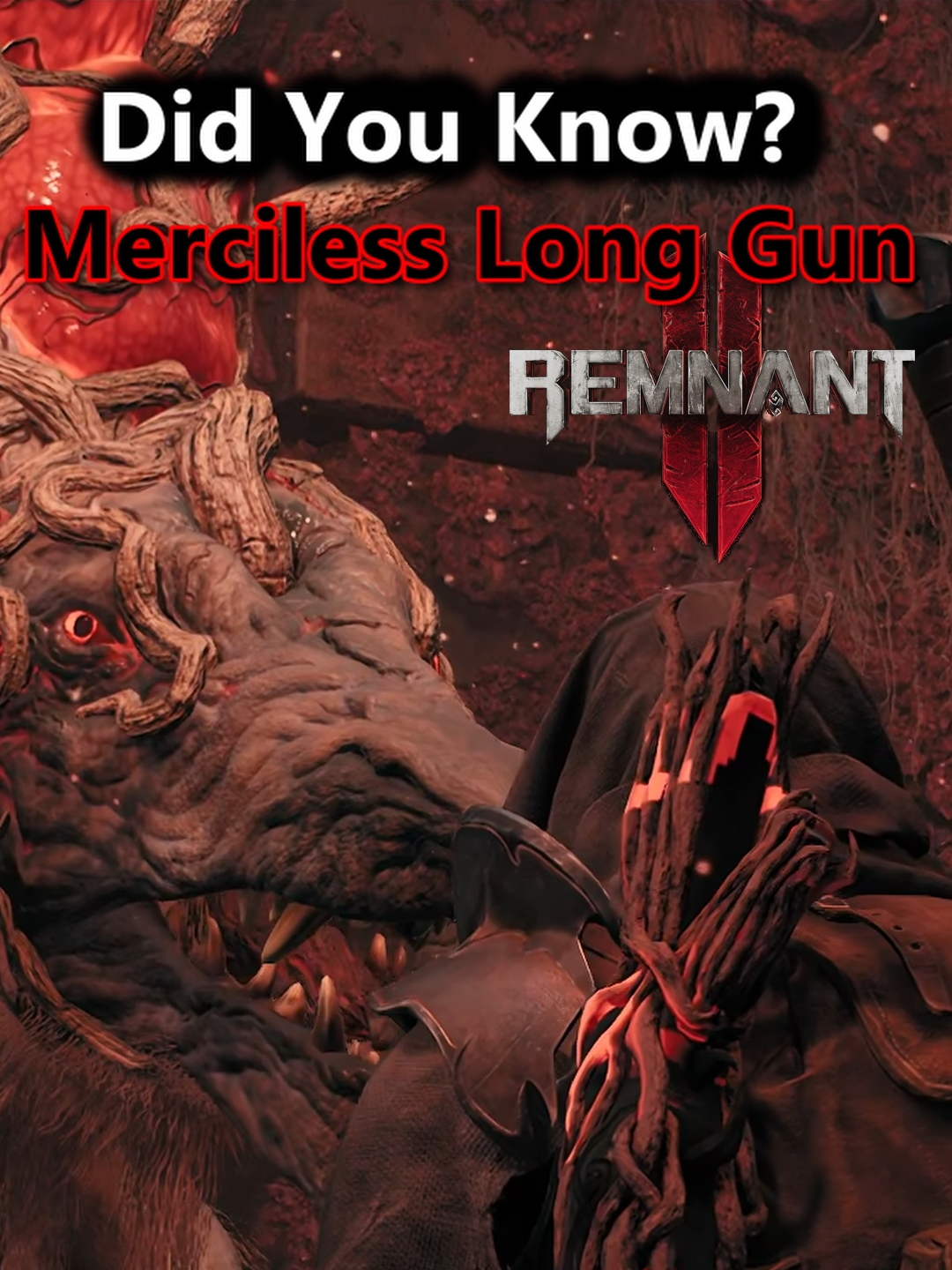 Remnant 2 - Did You Know? | Merciless Long Gun | How to get the Ravanger's Mark Amulet, craft the Red Doe Staff the Feral Judgment and the Merciless long gun fighiting the Ravanger in the Forbidden Grove on Remnant 2.  Remnant II is the sequel to the Remnant: From the Ashes that pits survivors of humanity against new deadly creatures and god-like bosses across terrifying worlds. Play solo or co-op to explore the depths of the unknown to stop an evil from destroying reality itself.  The game was played and recorded by Ulv.  #shorts      #remnant2       #remnant2game       #remnant2gameplay                                     #remnant2theforgottenkingdom       #remnant2thedarkhorizon #fyp     #gaming         #gamingshorts     #soulslike       #thedarkhorizon