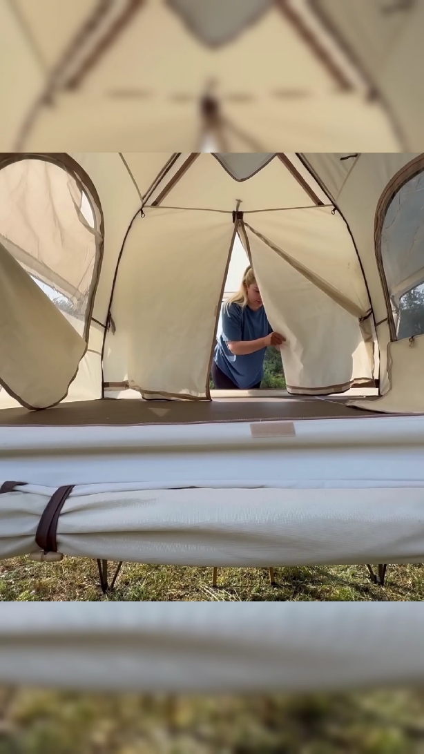 LUXURY CAMPING WITH OUR TWO-STOREY VILLA TENT #bushcraft #shelterbuilding #camping #campinglife #campingtents #camper #relaxingvideo #camp #campingtrip 