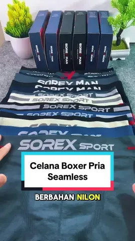 Celana Boxer Pria Seamless Sorex Berbahan Nilon Spandex premium, 4 Varian dengan ukuran M-L dan XL-XXL #celanadalampria #dalamanpria #cdpria #celanadalampriamurah #sorexseamless #fypシ゚viral #berandatiktok 