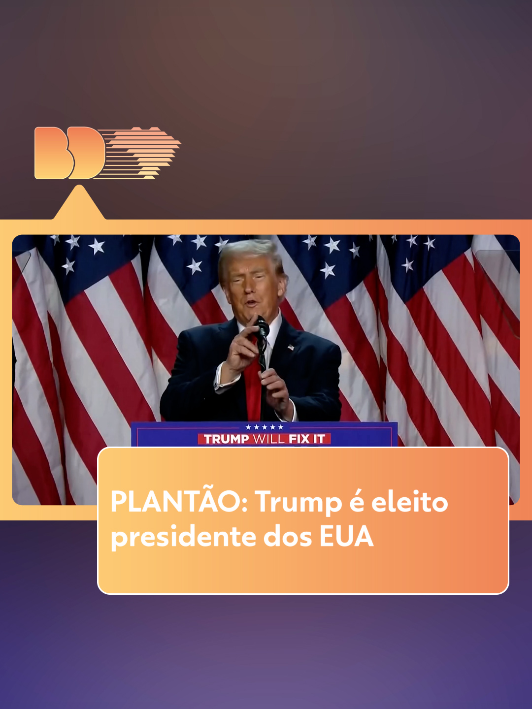 TRUMP ELEITO - O candidato republicano Donald Trump, 78 anos, venceu as eleições ao garantir votos suficientes para um novo mandato como presidente dos Estados Unidos, aponta projeção da Associated Press desta quarta-feira. A vitória foi anunciada após ser atingida uma margem segura de votos em que não é mais possível que ele seja superado pela democrata Kamala Harris, ainda que a contagem de cédulas pelo país não tenha sido totalizada. Sua vitória repercutiu no mundo todo e líderes mundiais parabenizaram Trump nesta quarta. Ele já discursou na Flórida, mesmo antes de Kamala reconhecer a derrota. Trump falou sobre imigração ilegal, afirmou que seu slogan será 'promessas feitas serão cumpridas' e pregou a união entre todos os americanos. Acompanhe a cobertura completa no #g1 #donaldtrump #estadosunidos #tiktoknotícias