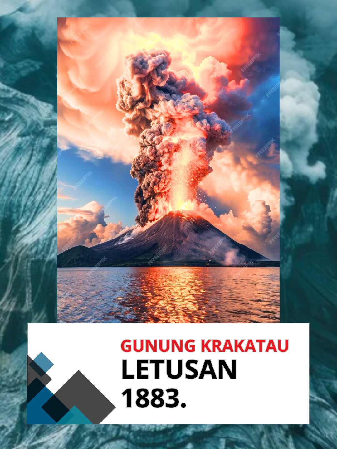 Letusan 1883:  Letusan Krakatau pada tahun 1883 merupakan yang paling terkenal. Suara letusannya terdengar hingga ribuan kilometer jauhnya, bahkan sampai ke Australia dan Madagaskar. Abu vulkaniknya menutupi langit dan menyebabkan penurunan suhu global. Tsunami yang ditimbulkannya menghancurkan banyak permukiman dan menewaskan puluhan ribu orang. yang ketiga Lahirnya Anak Krakatau: Setelah letusan dahsyat 1883, muncullah gunung baru di tengah kaldera yang terbentuk, yaitu Gunung Anak Krakatau. Gunung ini terus tumbuh akibat aktivitas vulkanik dan menjadi objek penelitian para ahli vulkanologi. #sejarahindonesia #storytelling #sejarah #krakatau1883 #krakatau #gunung