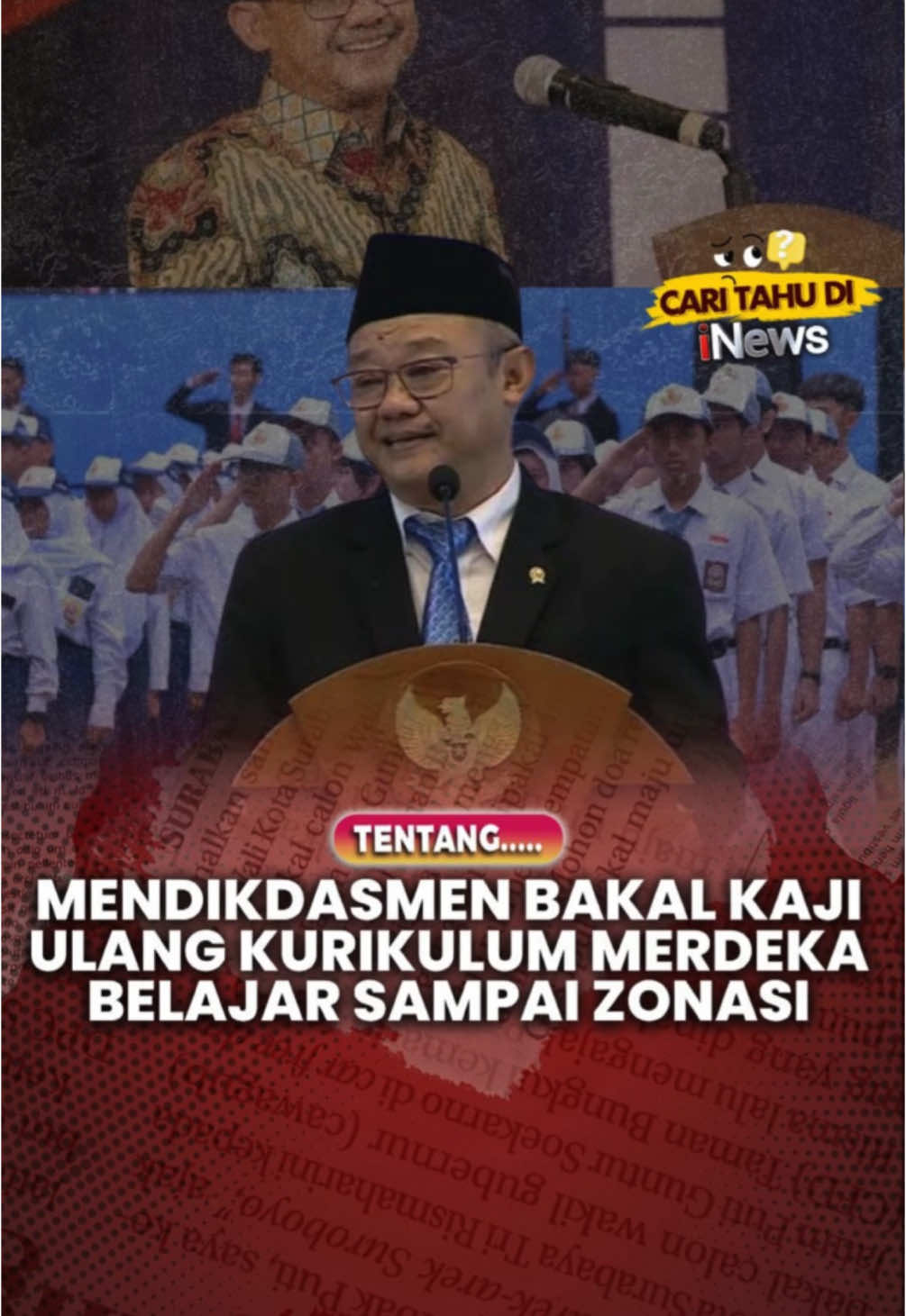 Menteri Pendidikan Dasar dan Menengah Abdul Mu'ti bakal kaji ulang penerapan kebijakan Kurikulum Merdeka Belajar, Sistem PPDB dengan jalur zonasi hingga peniadaan Ujian Nasional (UN). #pendidikan #merdekabelajar #zonasi #menteripendidikan #viral #inews #fyp 