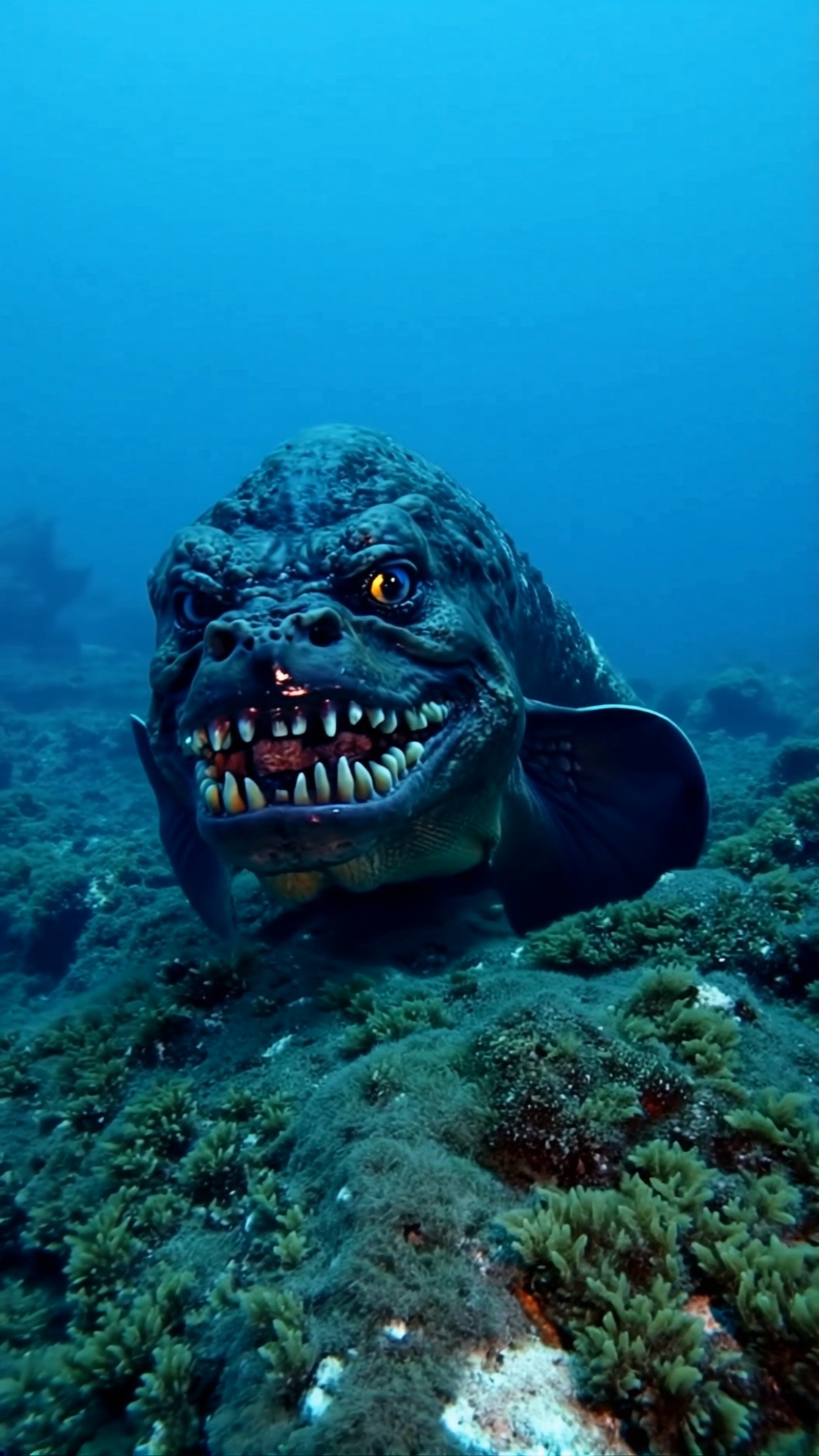 Deep Sea Goliath Eel #weirdtok #weird #scary #creepy #ocean 