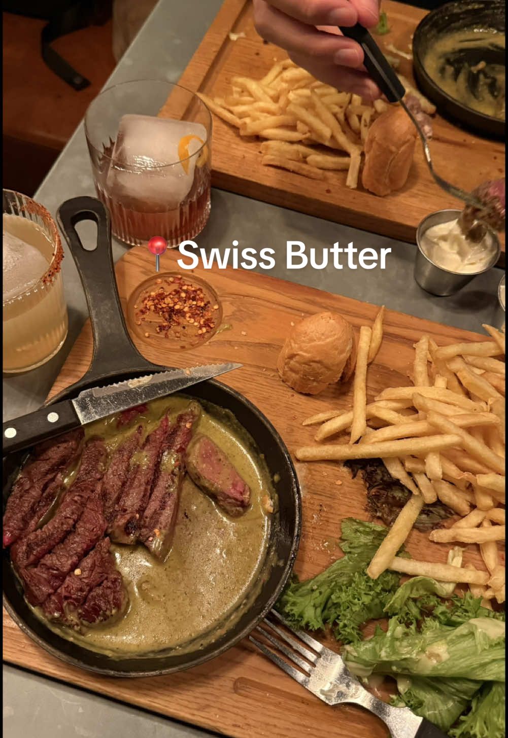 Swiss Butter 📍Holborn 🥩 🍽️ I’d been craving their steak and fries for so long, and I finally got to try them! All their mains are just £19, and that includes the sides—such an amazing deal. Just look at the portion size—it’s huge! We both ordered Ribeye Steak – Ordered it medium rare and was genuinely impressed by the quality. The steak paired perfectly with their secret Swiss Butter sauce and a fresh baguette. Of course, we couldn’t skip dessert, it was truly the perfect way to end the meal. [INVITE] @Swiss Butter  #swissbutter #londonsteak #londonhotspots #Foodie #londonfood 