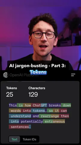 How does ChatGPT understand written language? It breaks it down into building blocks called tokens, which it can analyse, and see patterns amongst. It then replicates these patterns when writing back to you, but it's very convincing. #ai #artificialintelligence #aitools #aitips #chatgpt #chatgpttutorial #llm #techtok #tech #LearnOnTikTok #learnwithtiktok #generativeai