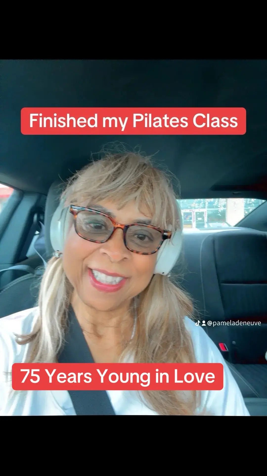 Finished pilates after riding my bike. We stay strong and healthy each day! #pameladeneuve #75yearsyoung #fitnessmotivation