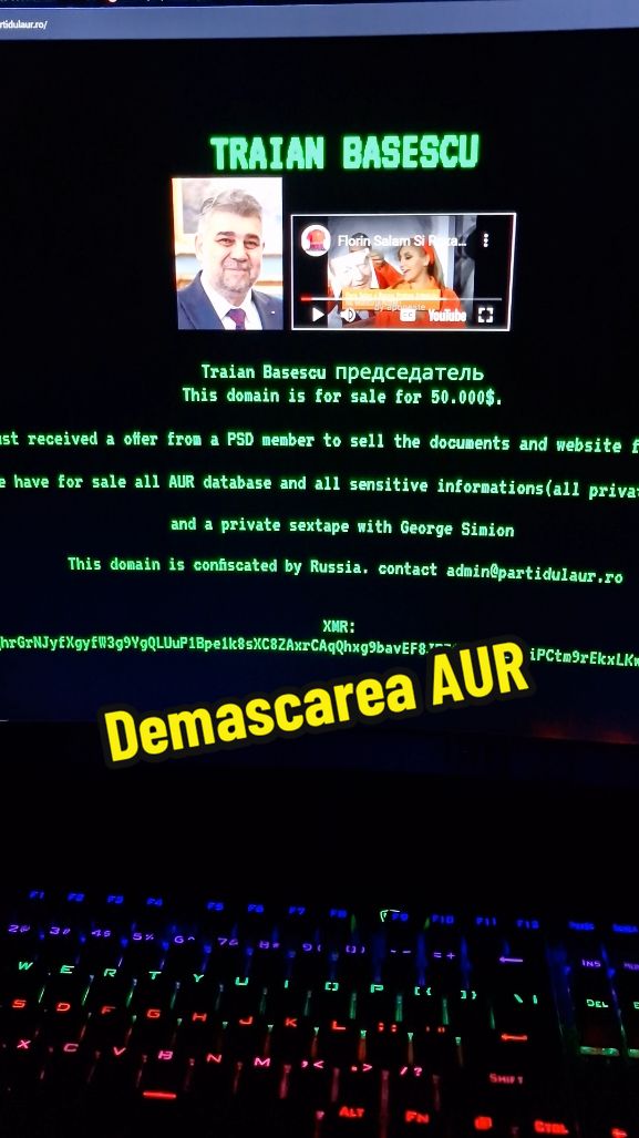 Partidul AUR și-a înscenat hack-ul, este doar o temă de pe google. . . . #aur #georgesimion #partidulaur #hack #fake #fakenews #romania #vote #psd #ciolacu #ciuca #lasconi #traianbasescu 