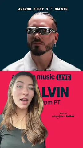 Tomorrow night at 7pm PT artist J Balvin is performing livr on Amazon Music! Use my link to add the live show to your calendar now and stream his chart-topping hits while pregaming for the show!  #amazonmusicpartner @Postgame @Amazon Music @J Balvin 