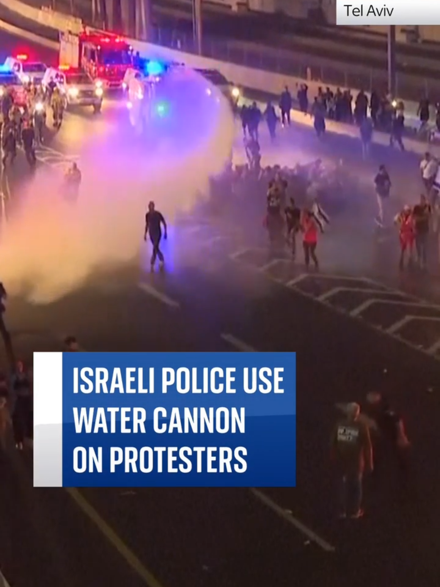 Protests broke out in Tel Aviv after Prime Minister Netanyahu announced he was dismissing Defence Minister Yoav Gallant.  #protest #telaviv #benjaminnetanyahu #israel