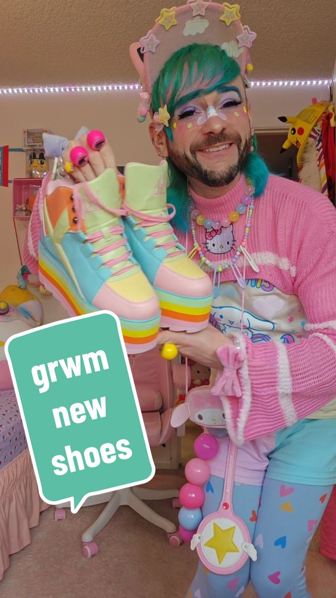 Replying to @dirtycelebnyc  Get ready with me styling my new shoes that I just got second hand #grwm  #OOTD #fairykei #jfashion #harajukufashion #kawaiifashion 