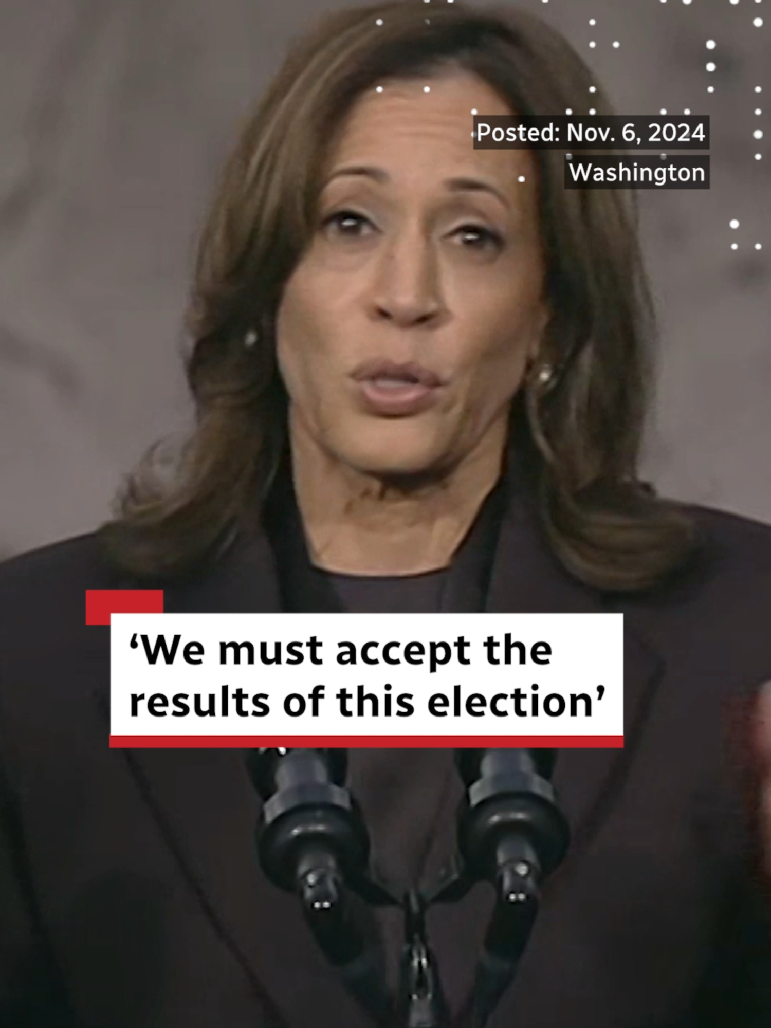 Vice-president Kamala Harris called on her supporters to accept the results of the U.S. presidential election and said her administration would help Donald Trump with a ‘peaceful transition to power.’  #USPolitics#KamalaHarris#USElection#CBCNews#BreakingNews#News