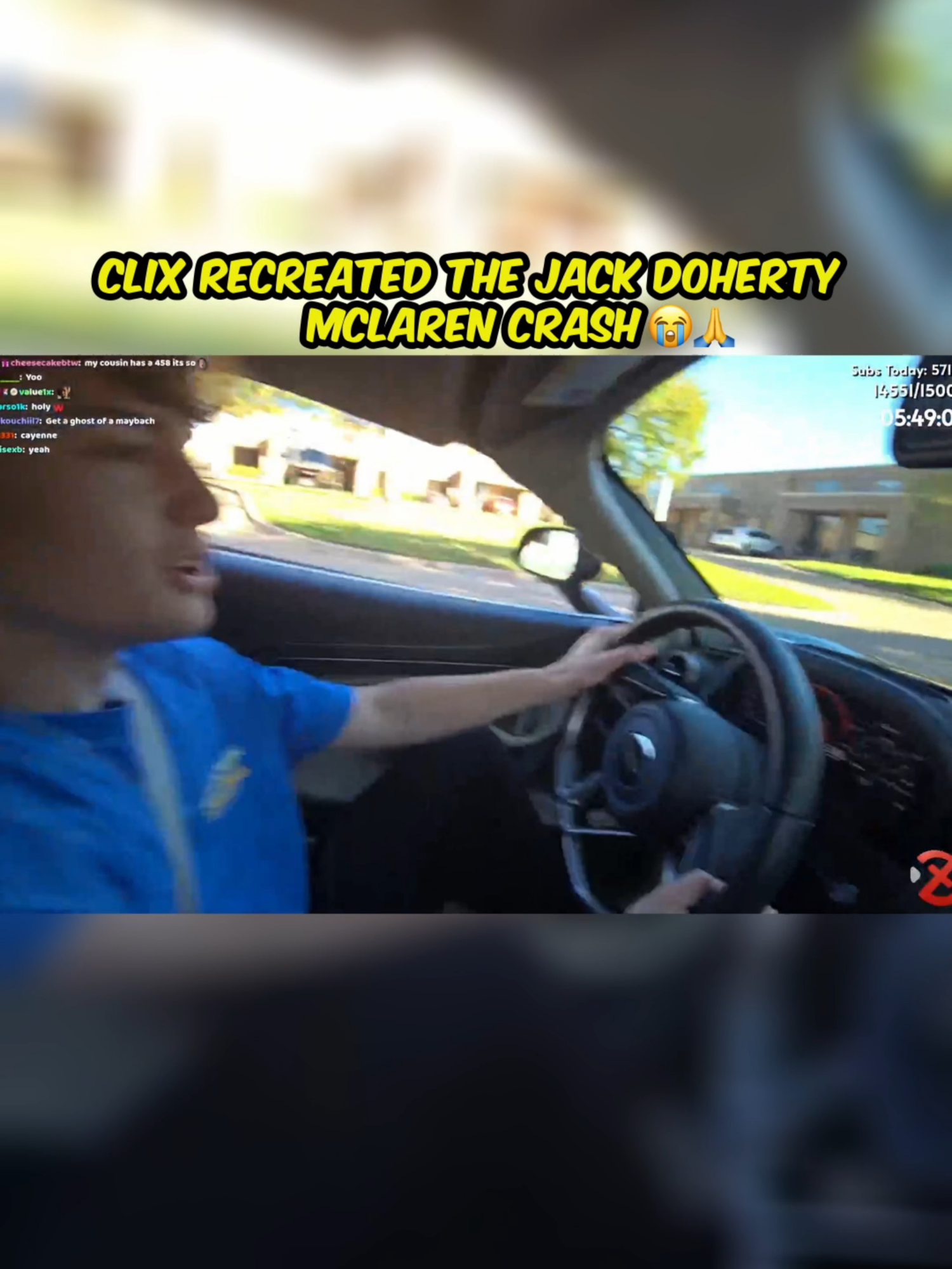 I almost crashed my new car 😳 #fyp #foryoupage #viral #trending #mclaren #clix #jackdoherty #crash